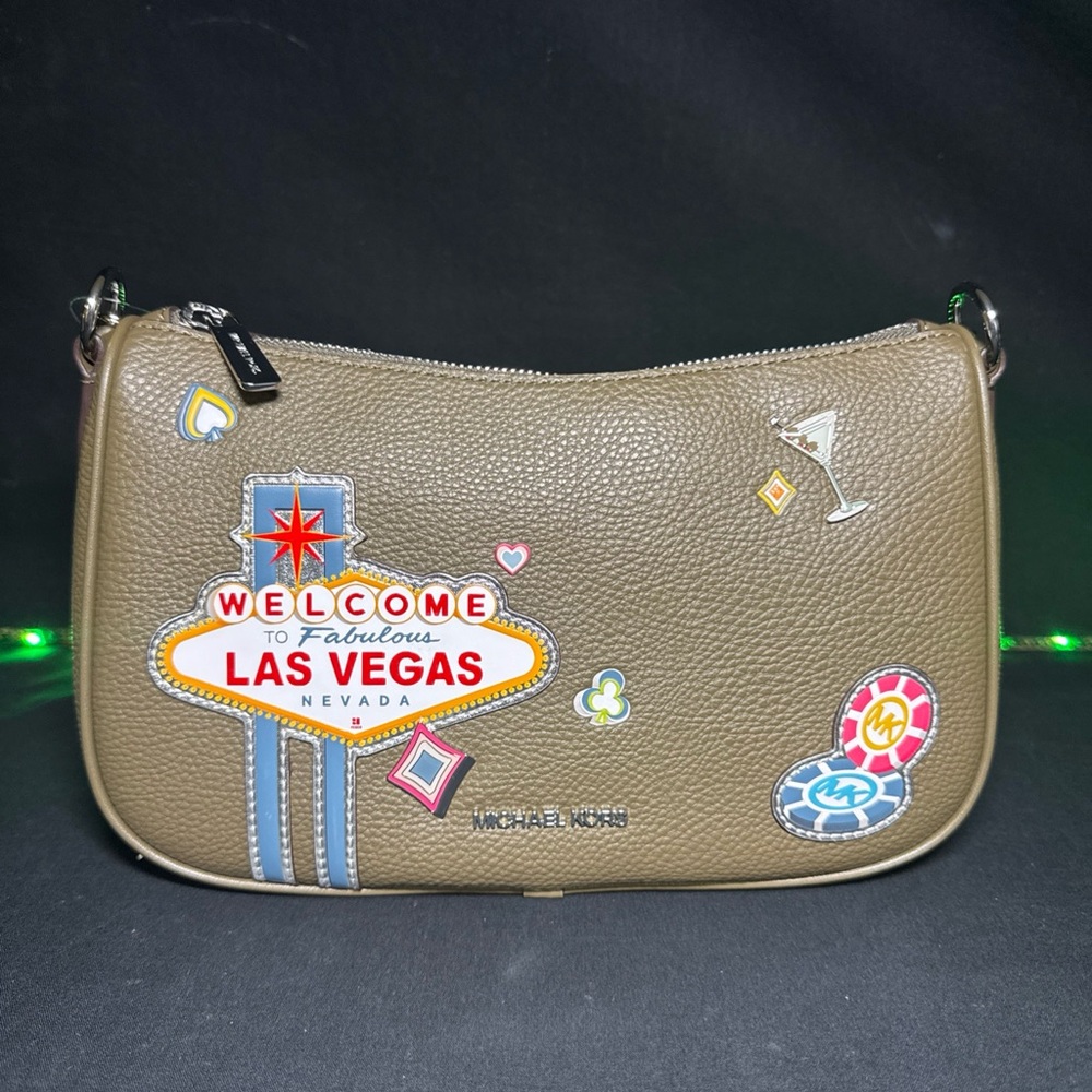 Michael Kors Tan Shoulder Bag with Las Vegas Design
